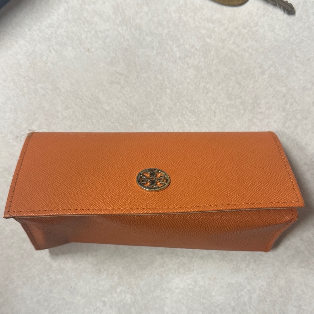 Tory Burch Vibrant Orange Eyewear Case